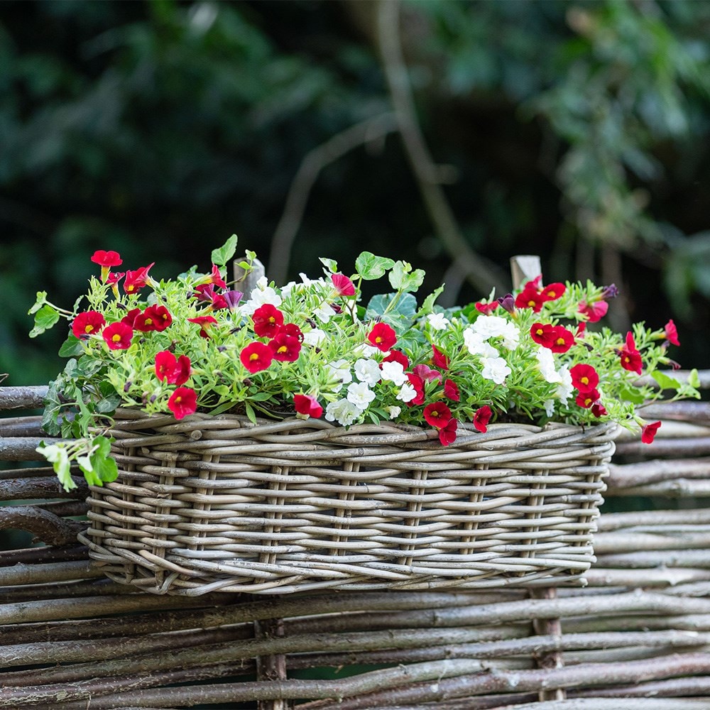 Classic rattan balcony planter