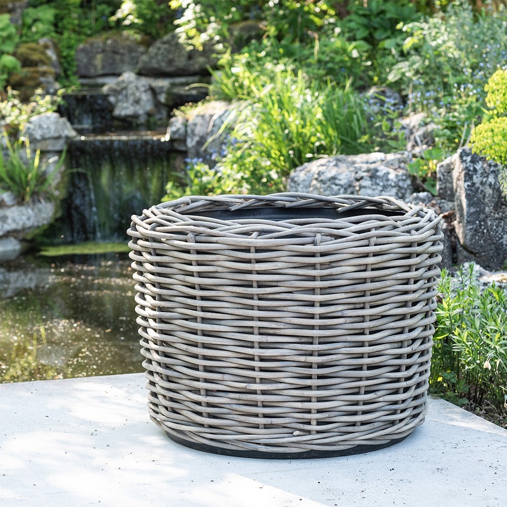 Extra large rattan planter
