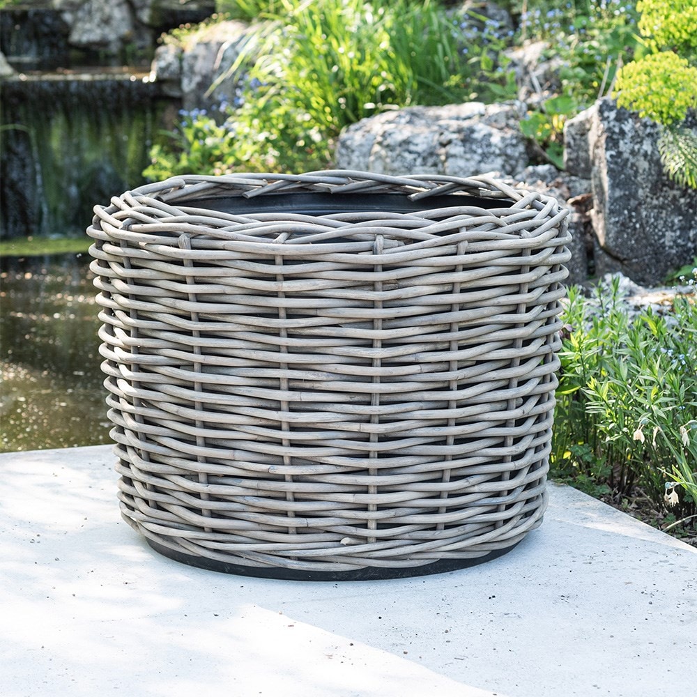 Extra large rattan planter