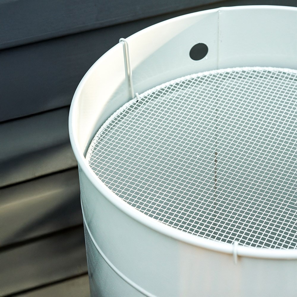 Galvanised steel water butt - cream