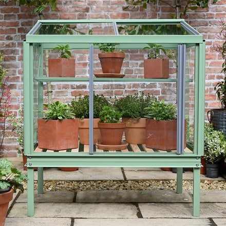 Compact growhouse - sage green