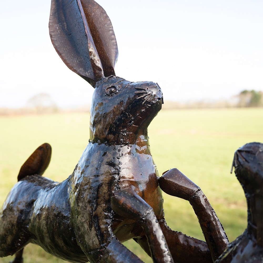 Boxing hares ornament