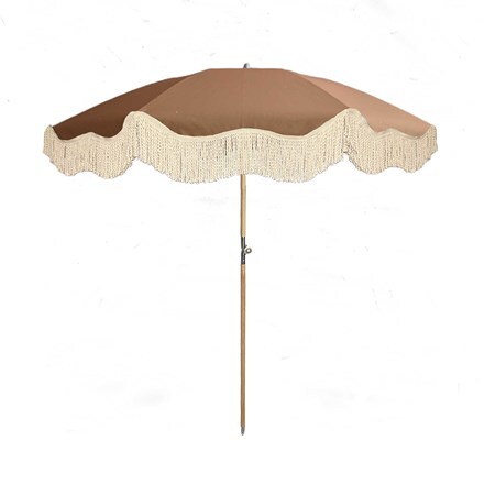 Chocolate brown tassel parasol