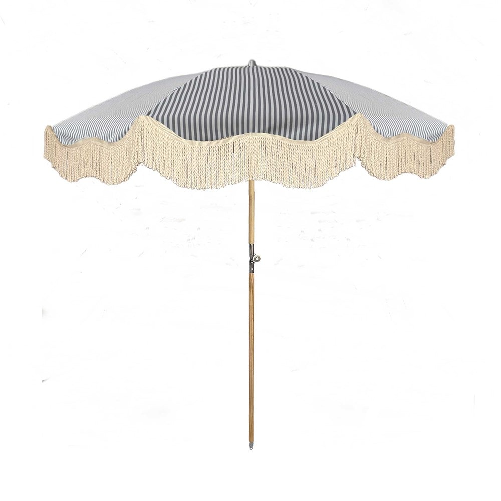 Stripe tassel trim parasol 1.8m