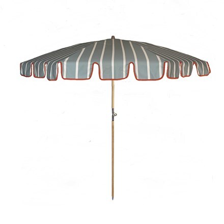 Blue stripe scallop edge parasol
