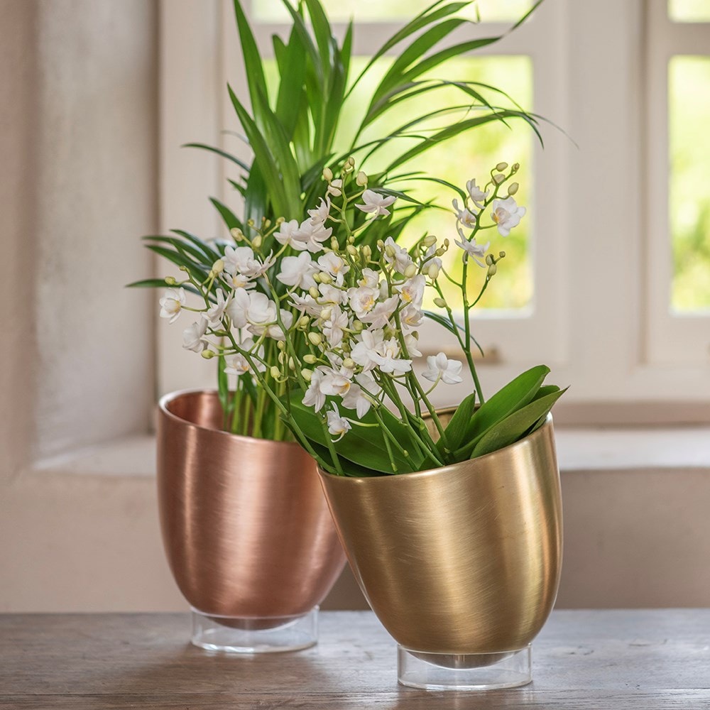 Tipping drop pot - brass