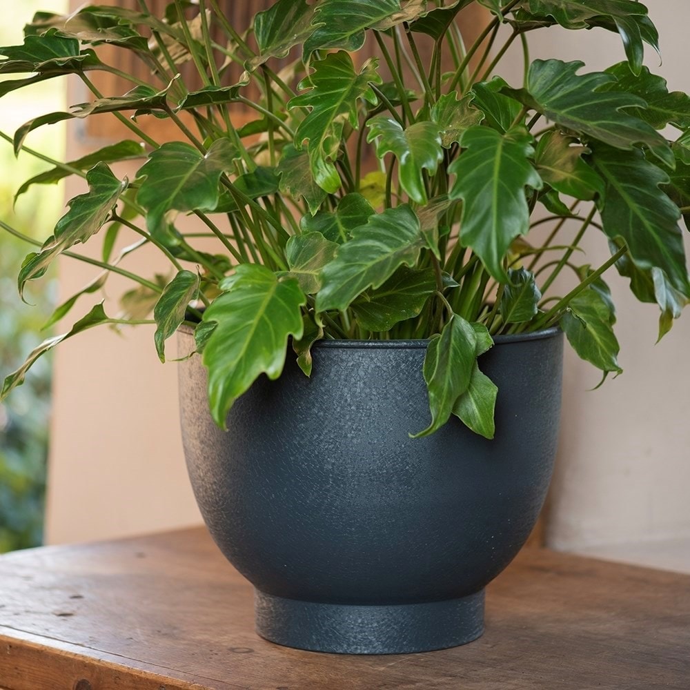 Pot with step base - teal