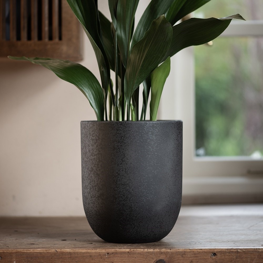 Straight sided pot - charcoal