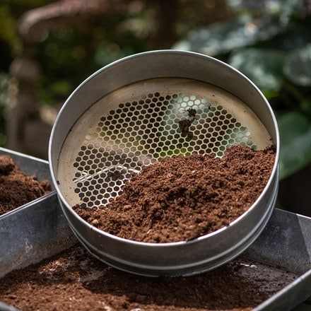 Honeycomb soil sieve - brass