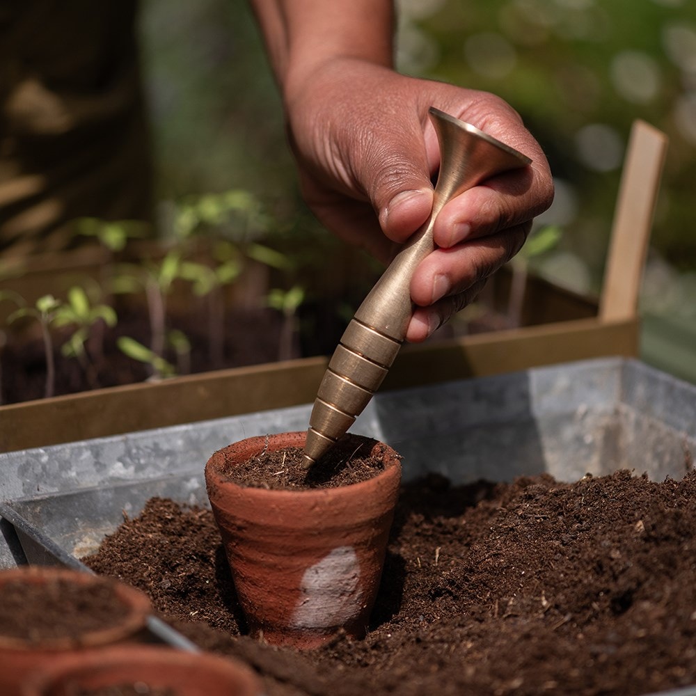 Dibber/pot tamper - brass