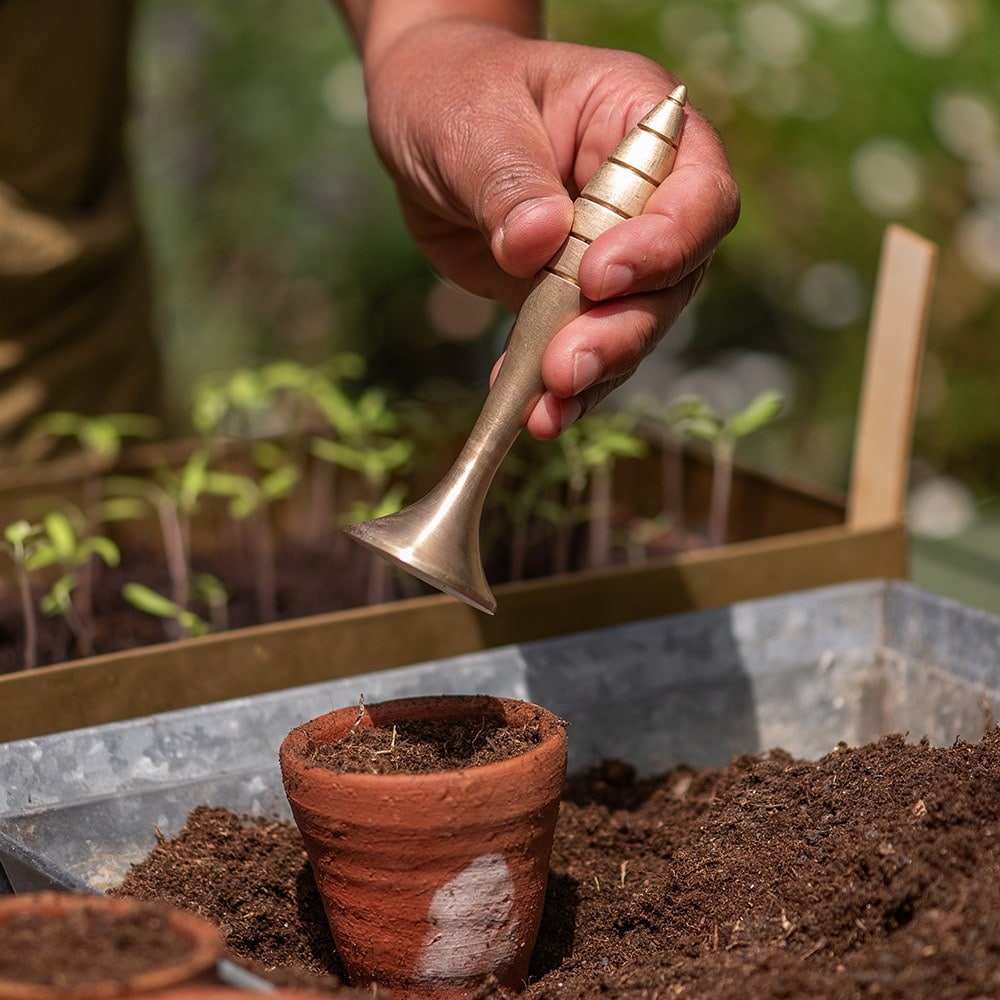 Dibber/pot tamper - brass
