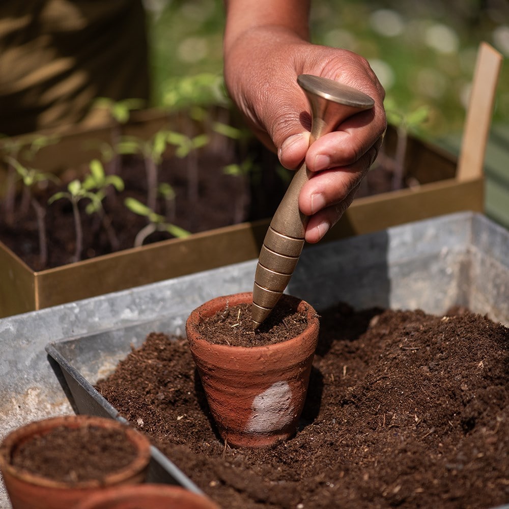 Dibber/pot tamper - brass