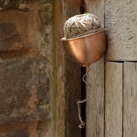 Wall mounted twine and dispenser - copper