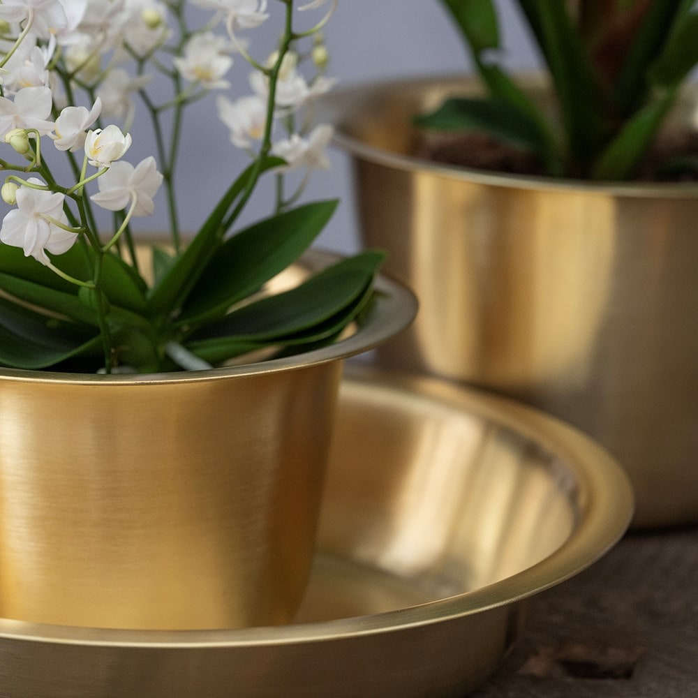 Spun brass pot