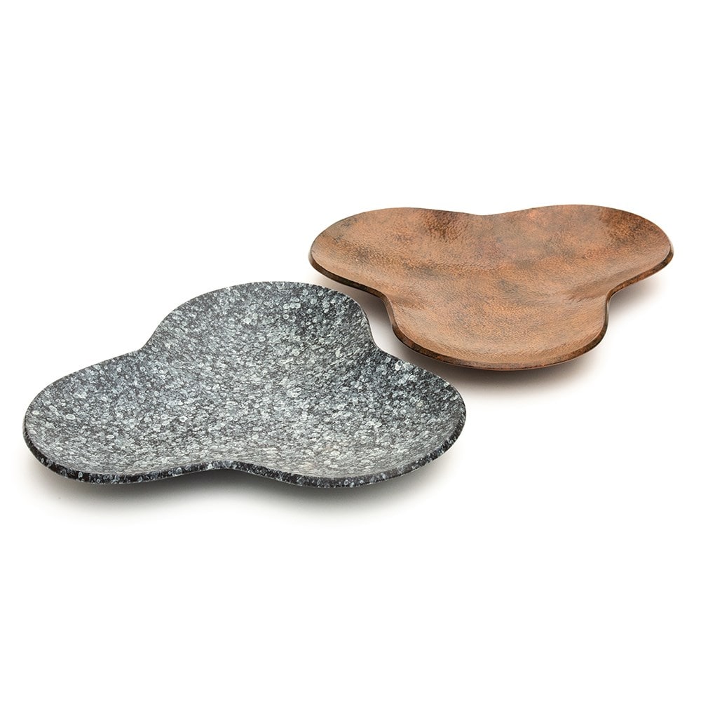 Clover bird bath - rusty brown