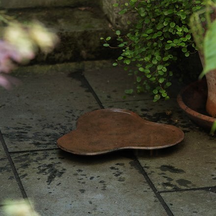 Clover bird bath - speckled grey
