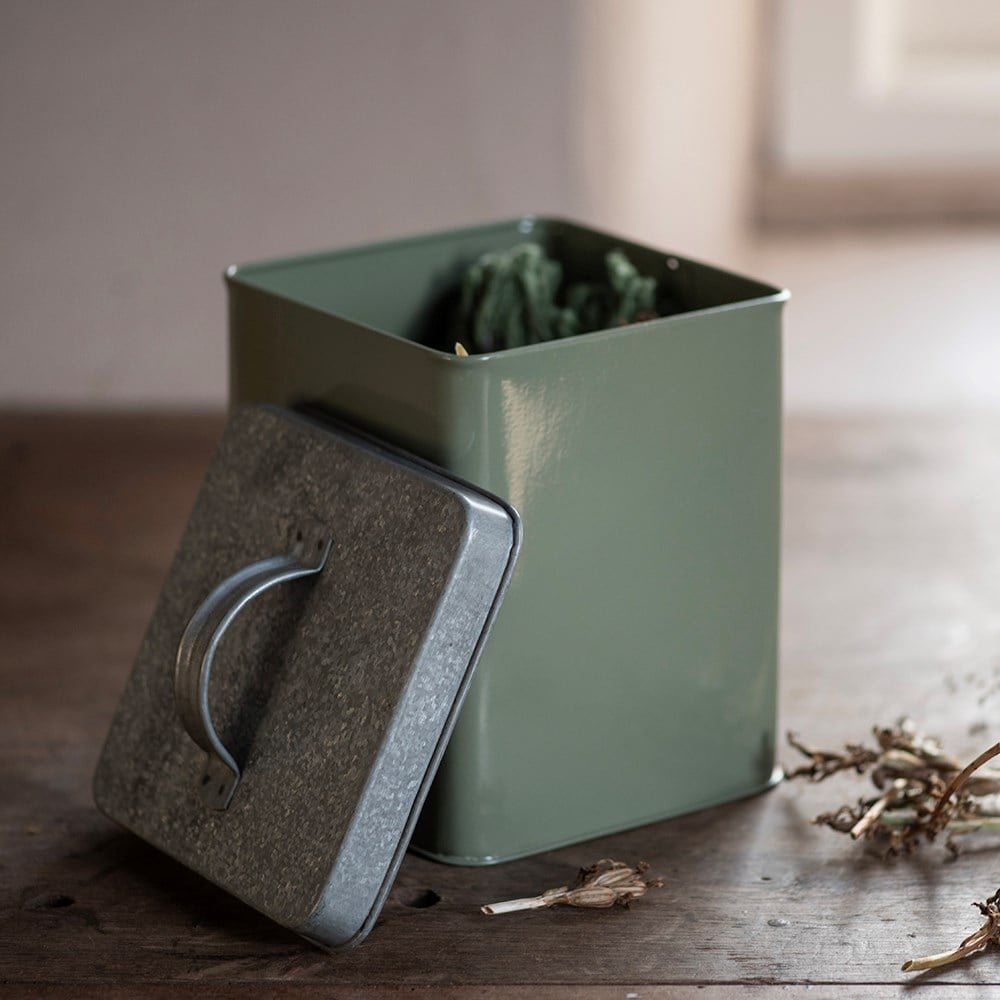 Crocus box - Crocus green with galvanised lid