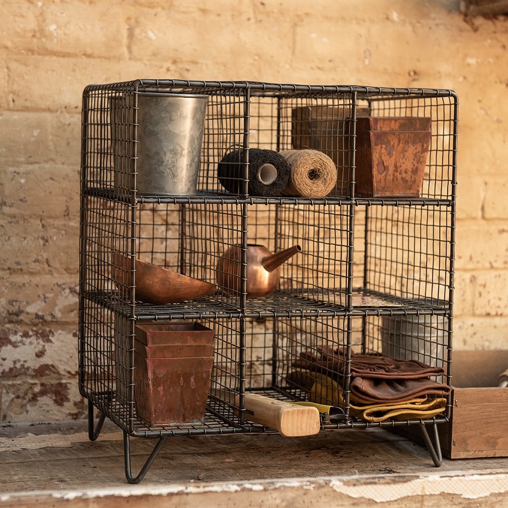 Shed bench top storage