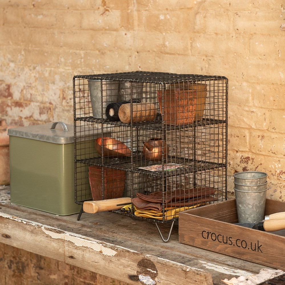 Shed bench top storage
