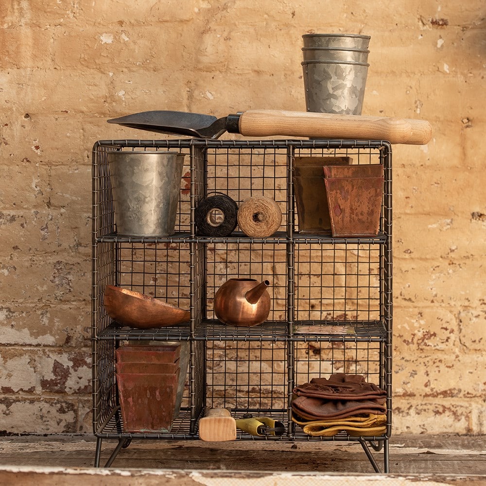 Shed bench top storage