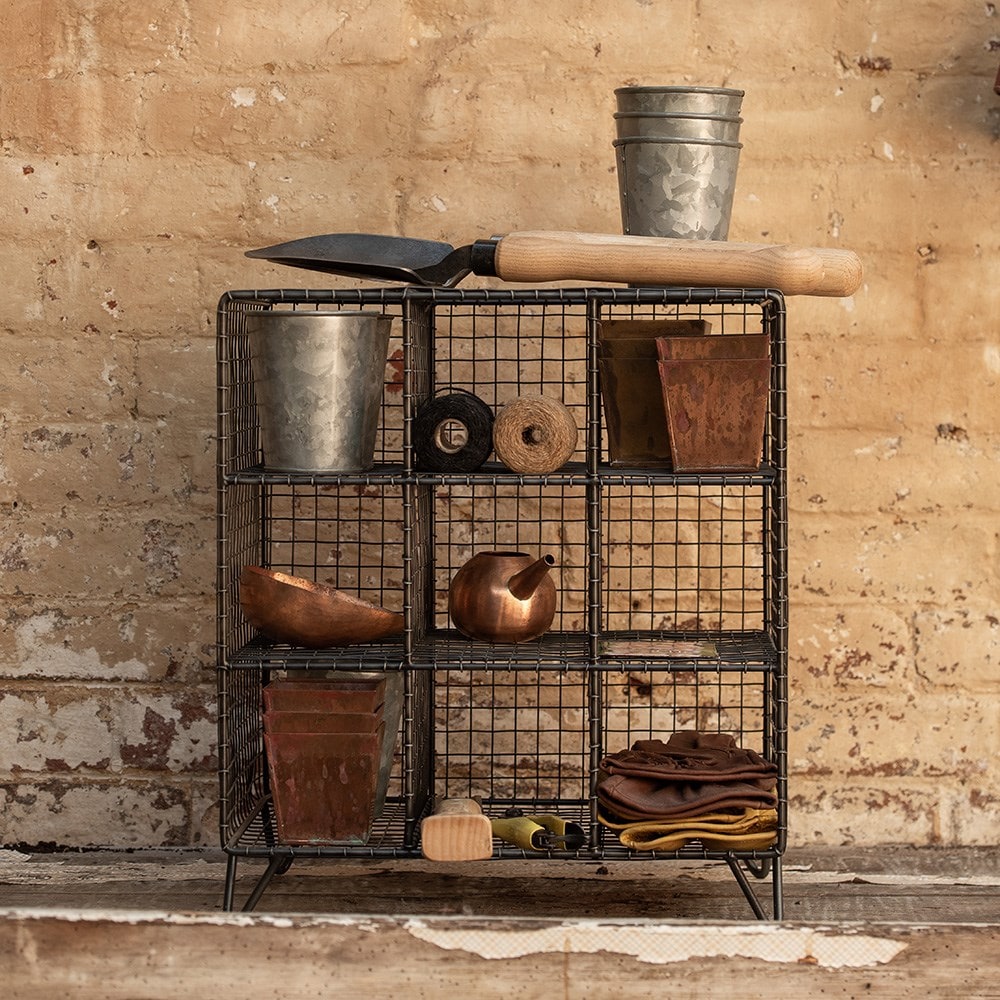 Shed bench top storage