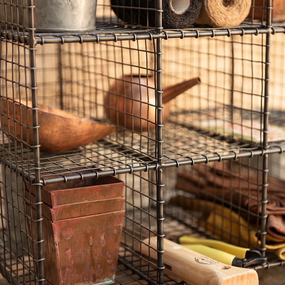 Shed bench top storage