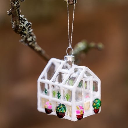 Glass white greenhouse