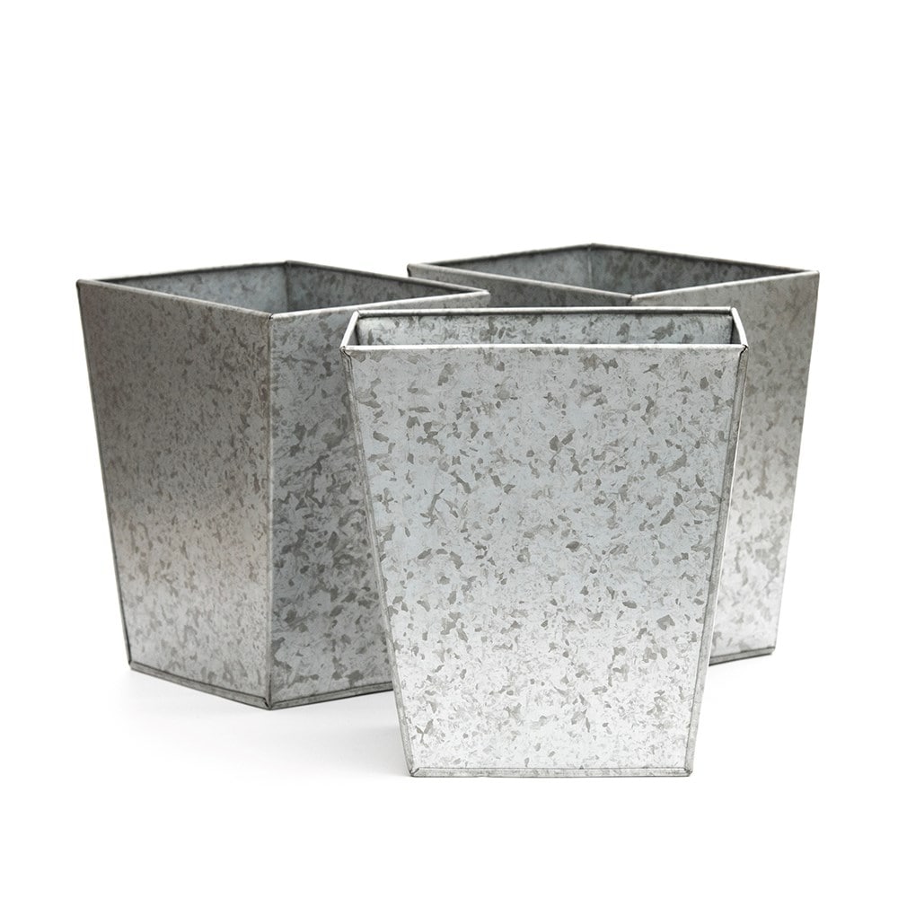 Embossed tall pots - set of three