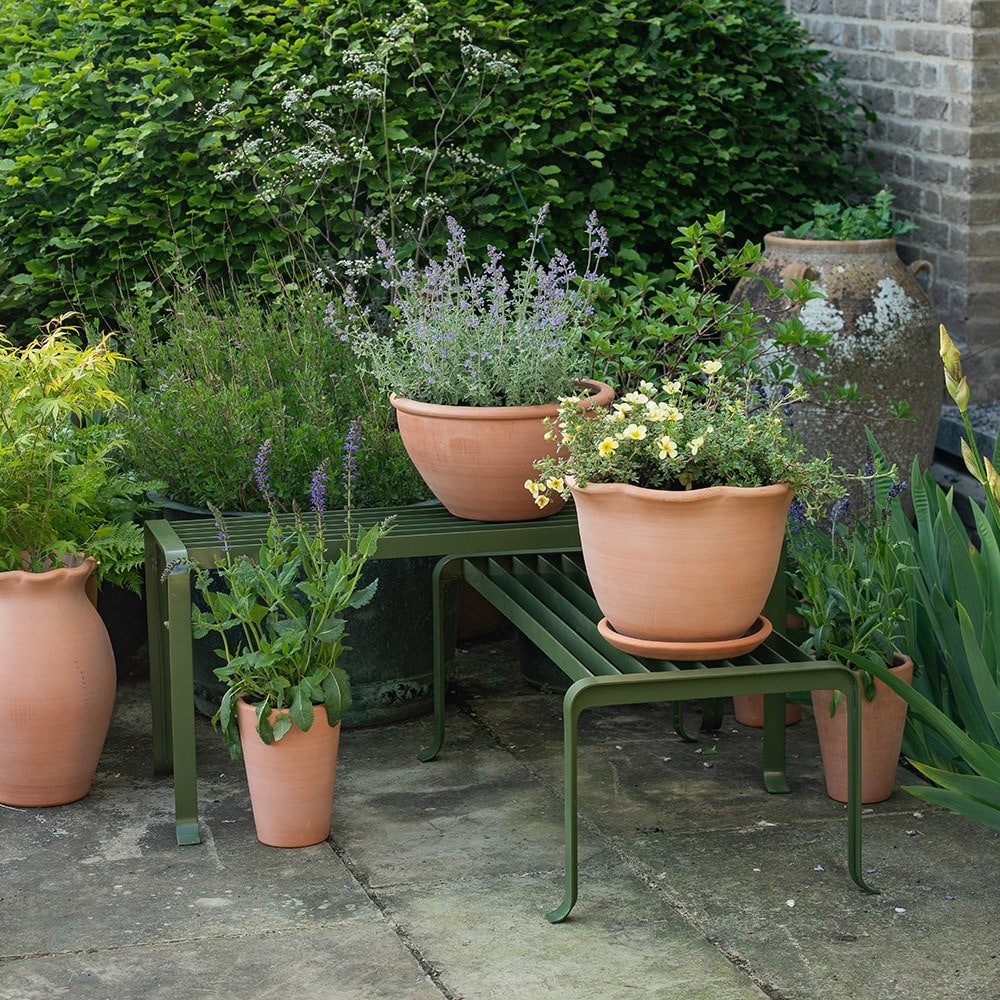 Benches for container displays - tiered set of two