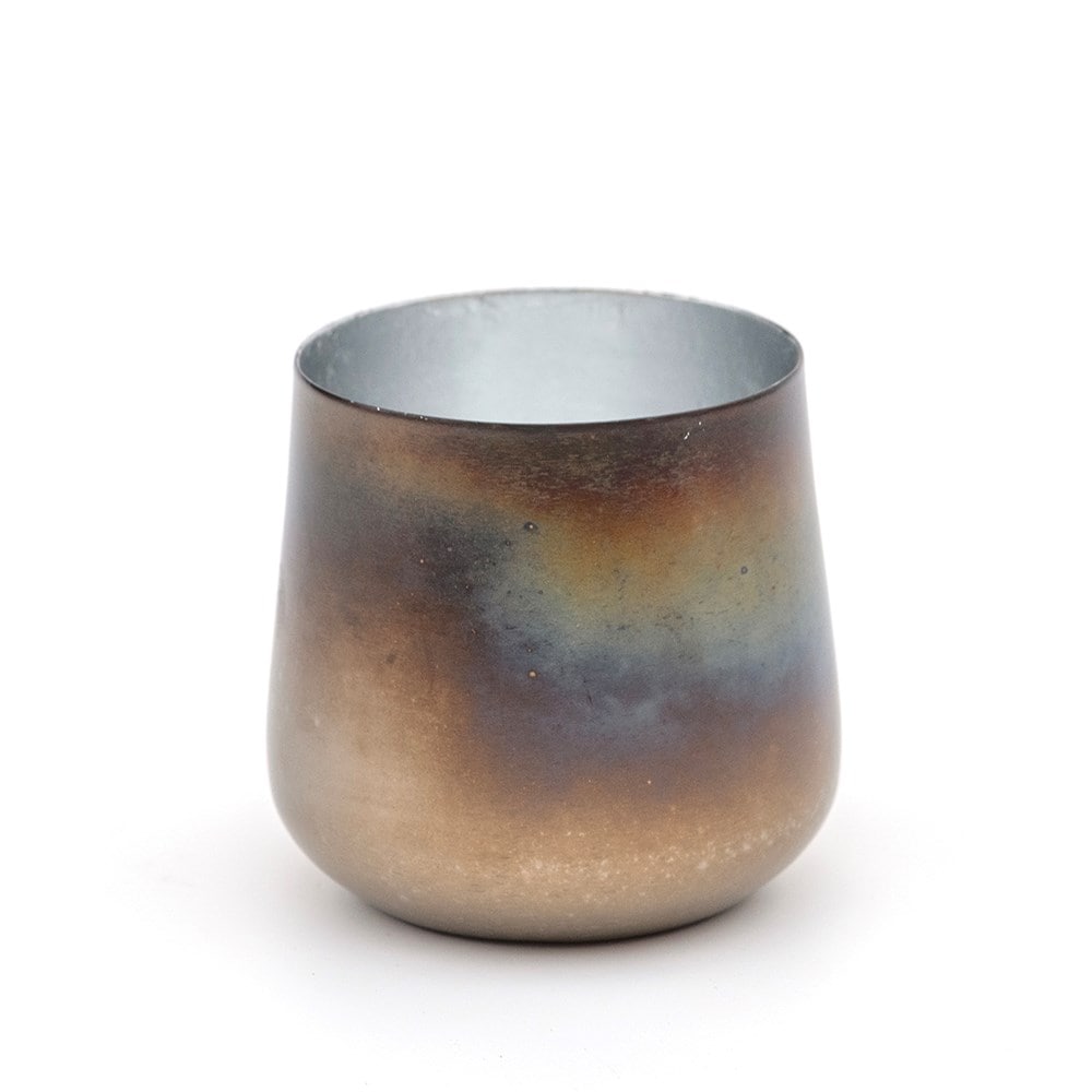 Burnt silver cup tealight holder