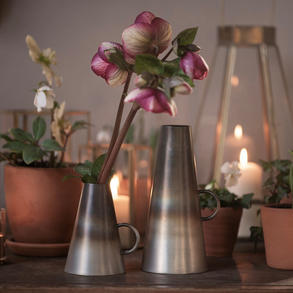 Burnt silver bud vase