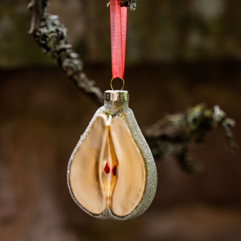 Glass pear decoration