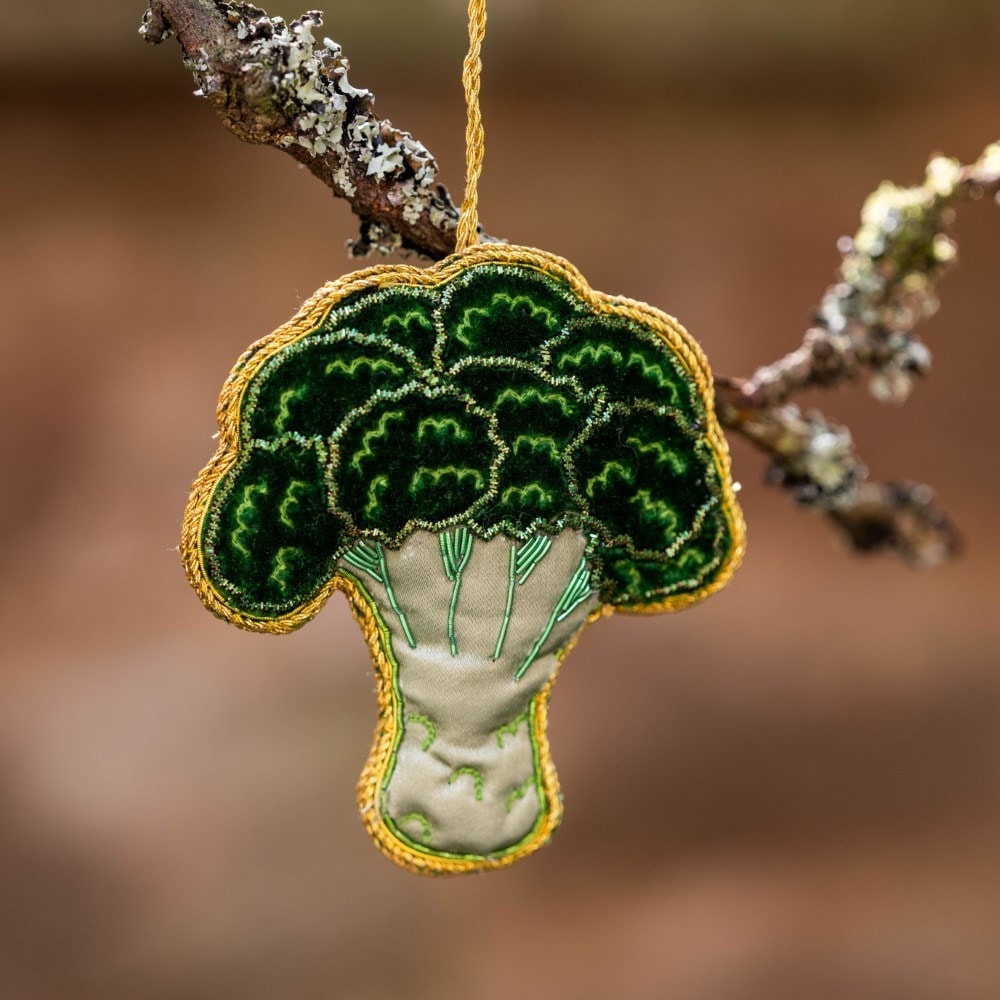 Embroidered broccoli decoration
