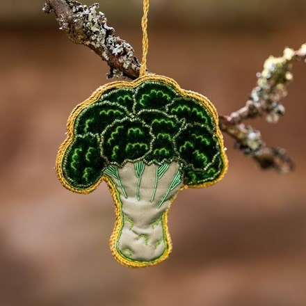Embroidered broccoli decoration