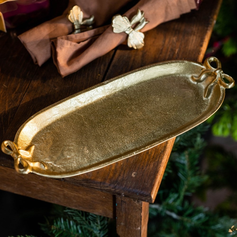 Gold bow platter
