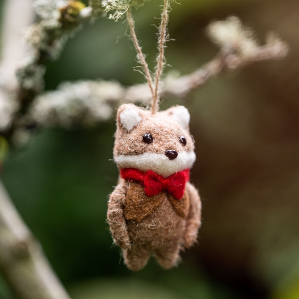 Felt fox with bow tie