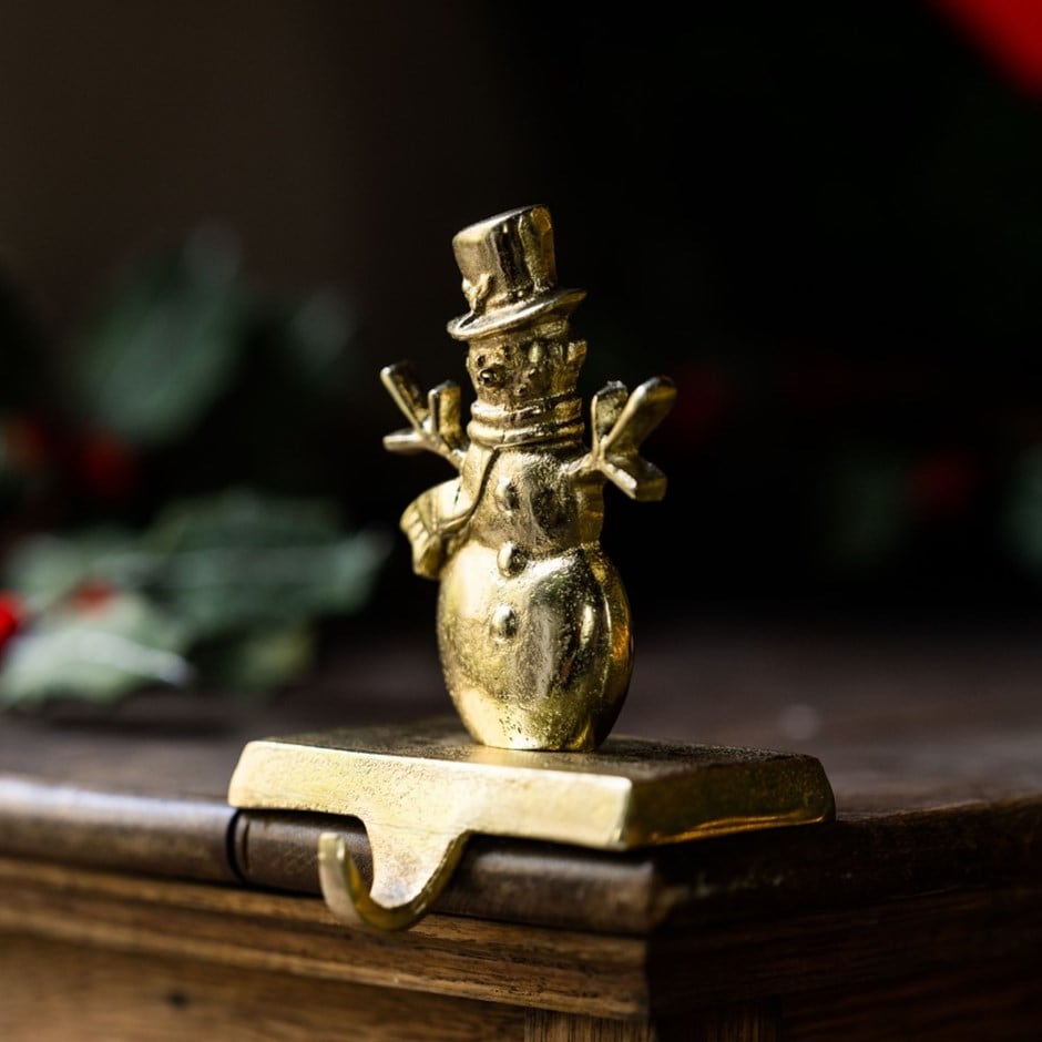 Snowman stocking holder