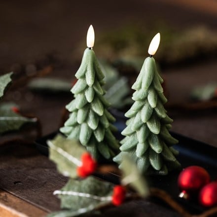 Green tree shaped LED candle