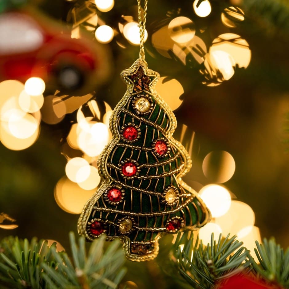 Beaded Christmas tree decoration