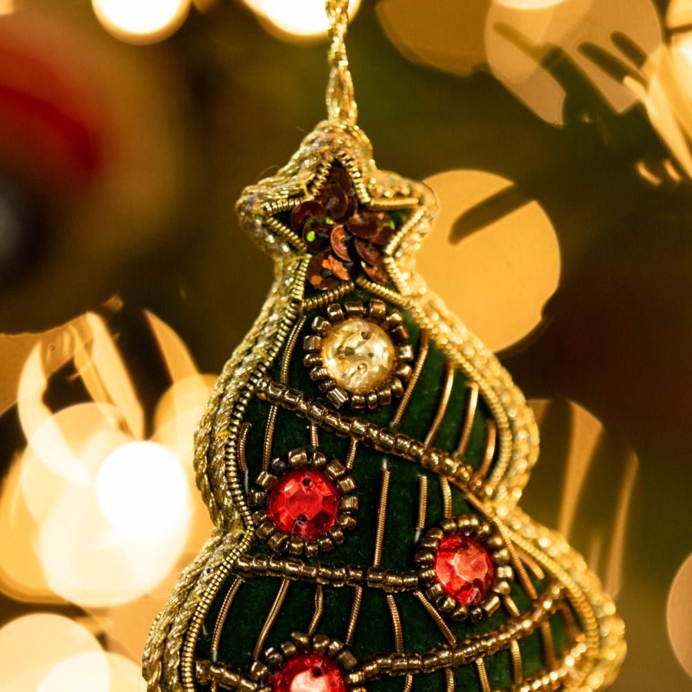 Beaded Christmas tree decoration
