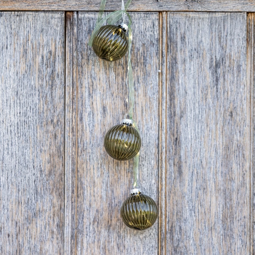 Green glass bauble light bundle