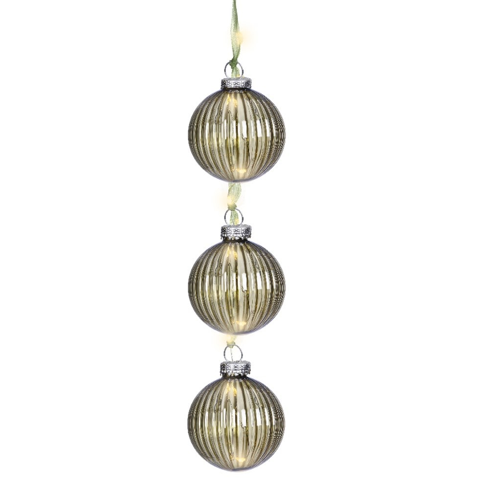 Green glass bauble light bundle