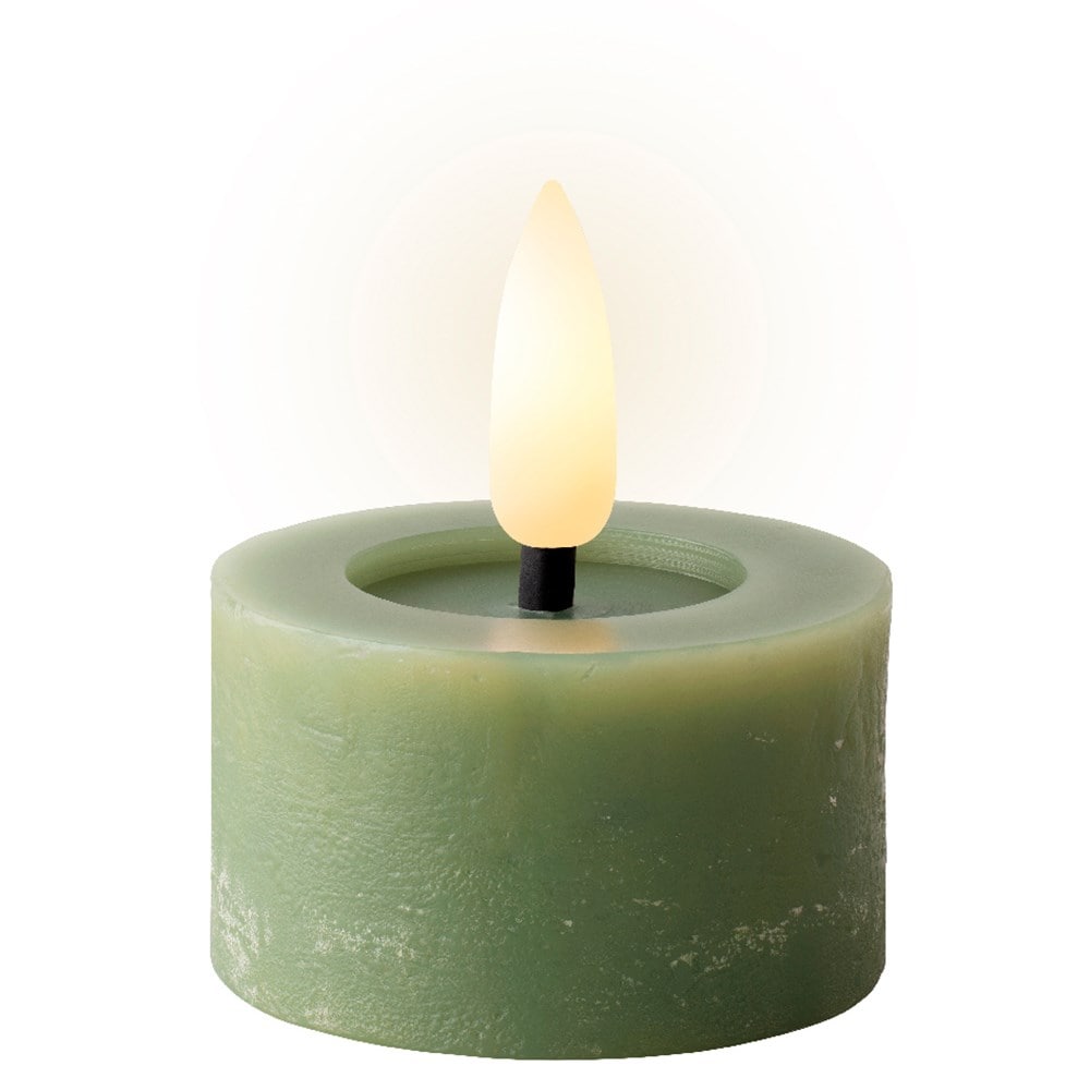 Two green LED tealights