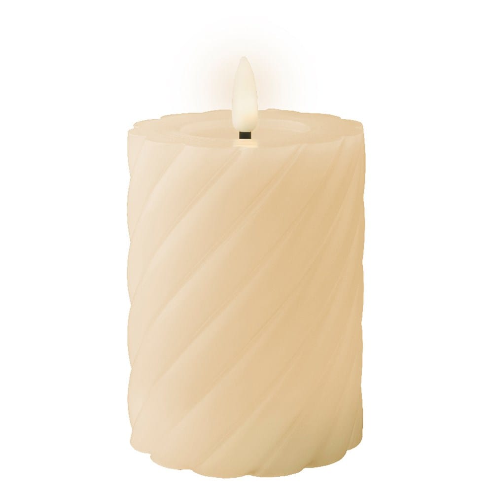 Ribbed cream LED candle