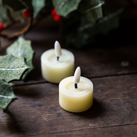 Two cream LED tealights