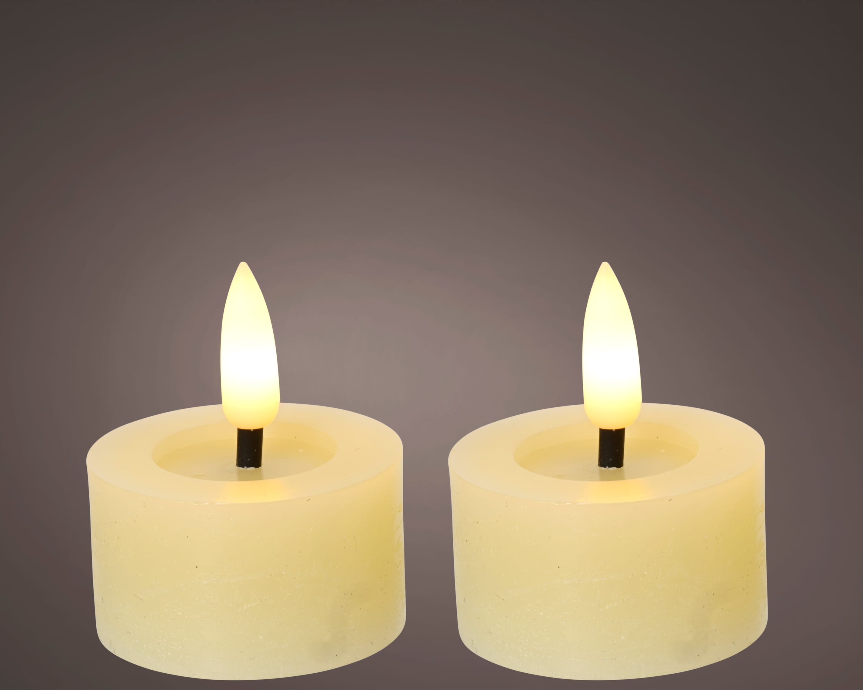 Two cream LED tealights