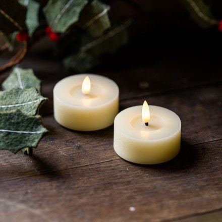 Two large tealights - cream
