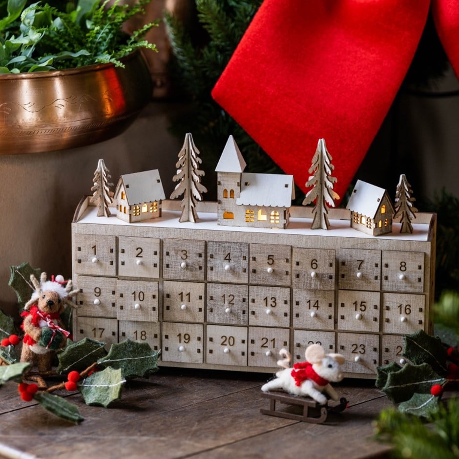 Wooden LED advent calendar