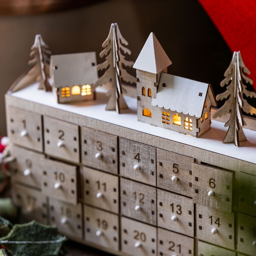Wooden LED advent calendar