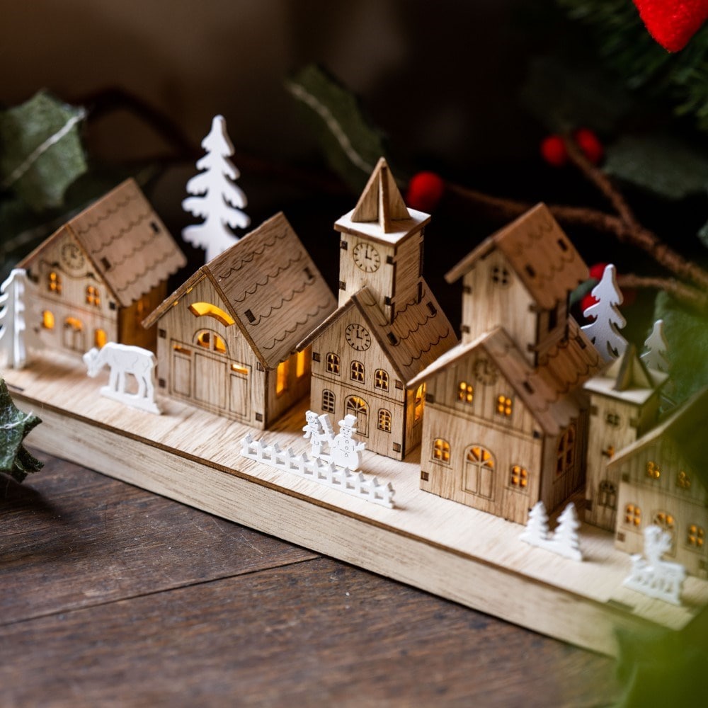 Wooden LED lit village